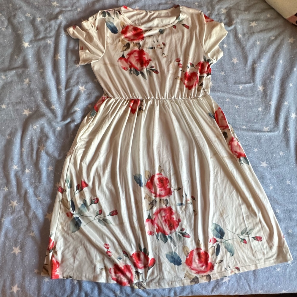 No brand satiny fabric empire waist dress